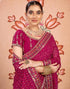 Vasthrlay Bandhani Embroidery Unstitched Rama Green Saree