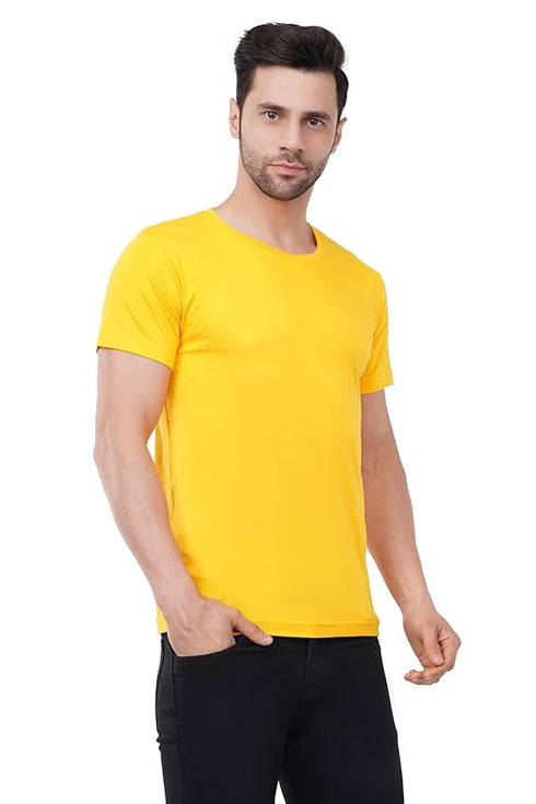 Caseria Men's Round Neck Cotton Half Sleeved T-Shirt