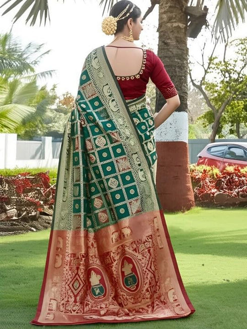 Vasthrlay Banarasi Traditional Unstitched Saree