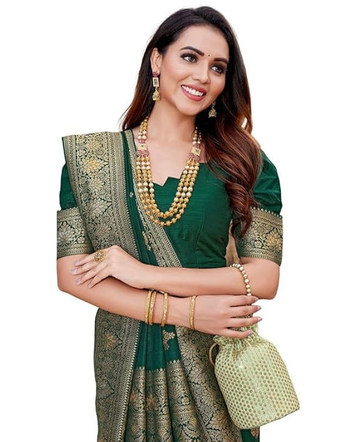 Vasthrlay Banarasi Kanjivaram Unstitched Pink Saree