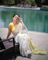 Vasthrlay Yellow Floral Lightweight Striped