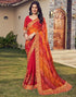 Vasthrlay Bandhani Embroidery Unstitched Red Saree