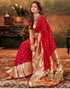 Vasthrlay Paithani Jacquard Unstitched Red Saree