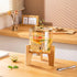 PrimeWorld Glass Water Beverage Dispenser with Wooden Stand