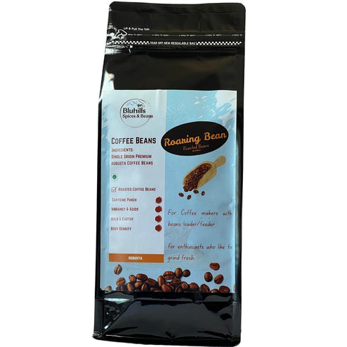Bluhills Roaring Beans Wayanad Robusta Roasted Coffee Beans 500g