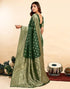 Vasthrlay Jacquard Kanjivaram Unstitched Light Green Saree