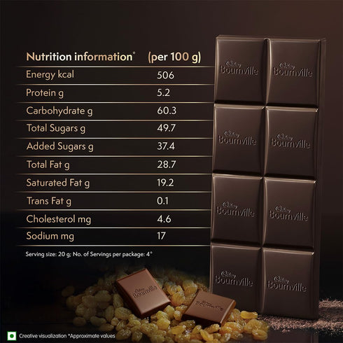Cadbury Bournville Rum & Raisin 50% Dark Chocolate Bar