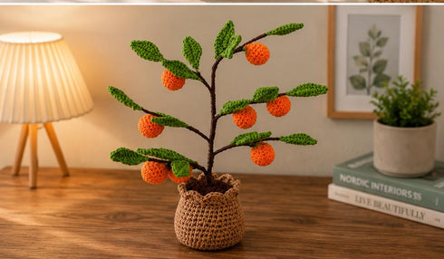 Handmade Crochet Orange Trees