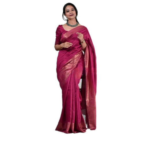 Vasthrlay Handwoven Border Unstitched Saree