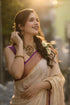 Vasthrlay Traditional Jacquard with Heavy Border Design | Gold Border Saree |Unstitched Blouse attached