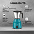 Preethi Prime MG-286 Mixer Grinder, 3 Jars, 750 Watt, Green