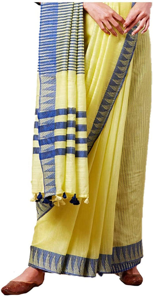 Vasthrlay Handloom Bhagalpuri Blouse Lemon Yellow