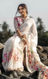Vasthrlay White Printed Unstitched Saree