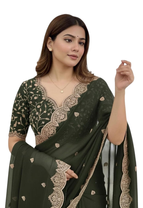 Vasthrlay Georgette Embroidered Az Ys Antya Ethnic Wear