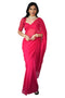 Vasthrlay Red Georgette Unstitched Saree