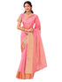 Vasthrlay Organza Jacquard Unstitched Light Green Saree