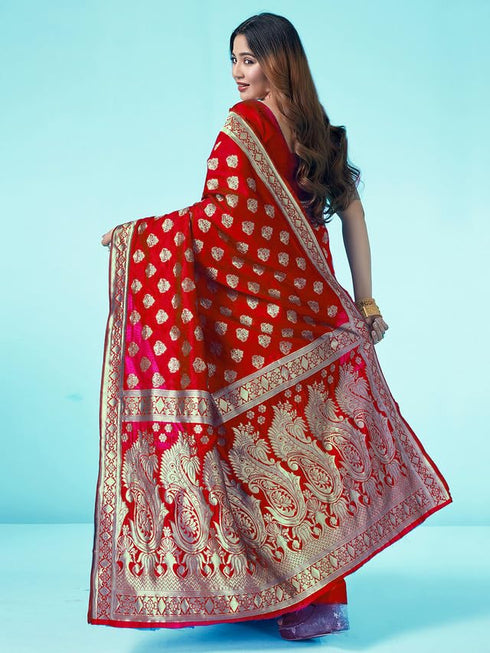 Vasthrlay Banarasi Jacquard Unstitched 3409s112n Turmeric