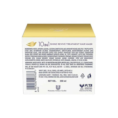 Dove 10 in 1 Shine Revive Treatment Hair Mask for Dull Hair