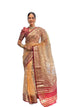 Vasthrlay Organza Golden Traditional Pinkpink