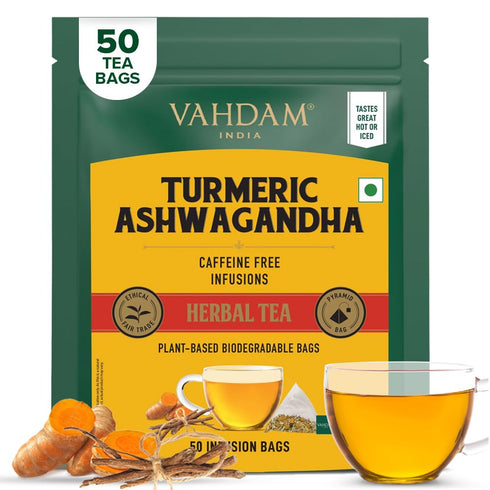 Vahdam Turmeric Ashwagandha Herbal Tea 18 TB