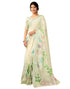 Vasthrlay Womens Cotton Printed Beige Saree With Unstitched Blouse Piece