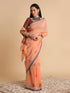 Vasthrlay Handloom Embroidered Apricot Saree