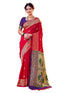 Vasthrlay Weaving Paithani Unstitched Dark Green Saree
