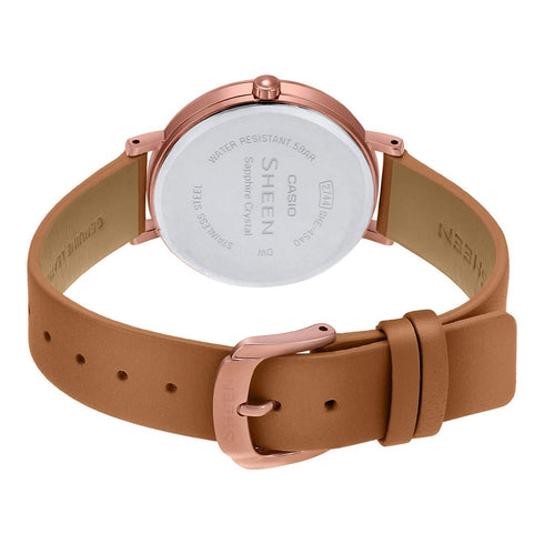 Casio Sheen Analog Rose Gold Dial Womens Watch-SHE-4540CGL-9AUDF