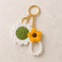 Handmade Crochet Sunflower with Daisy Keychain and Pearl Loop