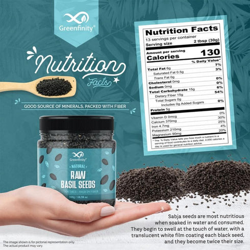 GreenFinity Healthy Basil Seeds (Tukmaria)