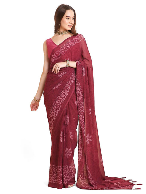 Vasthrlay Georgette Printed Unstitched Turquoise Saree