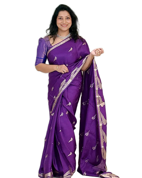 Vasthrlay Banarasi Unstitched Saree