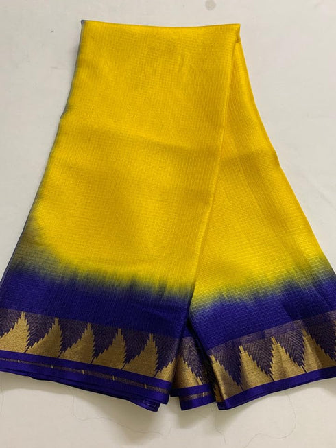 Vasthrlay Nr Handloom Bhagalpuri Running Green Orange