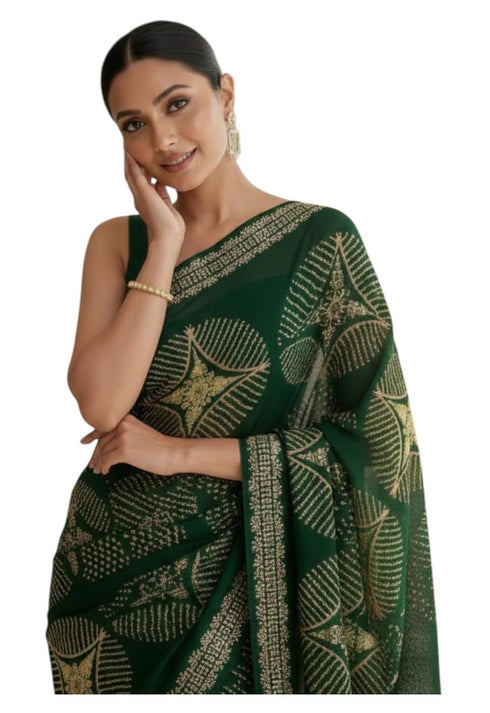 Vasthrlay Georgette Traditional Az Ys Pehenva Brown Rr Ethnic Wear