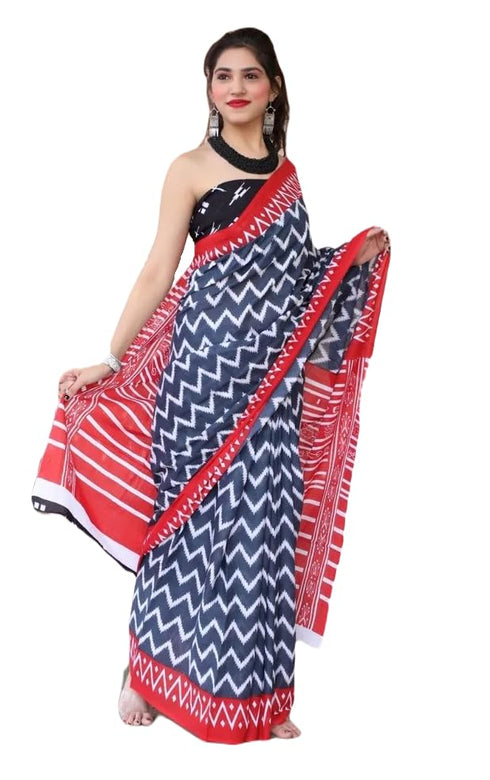 Vasthrlay Grey Printed Unstitched Saree