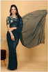 Designer Georgette Saree with Embroidered Blouse Piece