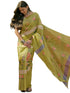 Vasthrlay Shimmer Printed Unstitched Lime Green Saree