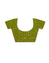 Vasthrlay Georgette Embroidery Olive Green Saree With Unstitched Blouse Piece