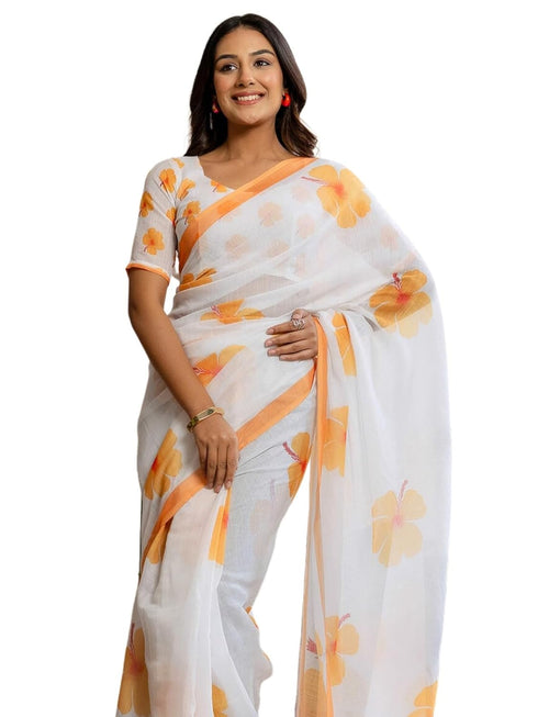Vasthrlay Womens Printed Unstitched Dusty Pink Saree