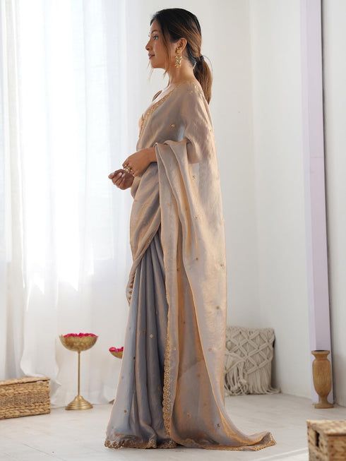 Vasthrlay Metallic Unstitched Designer Rt Ethnic Wear