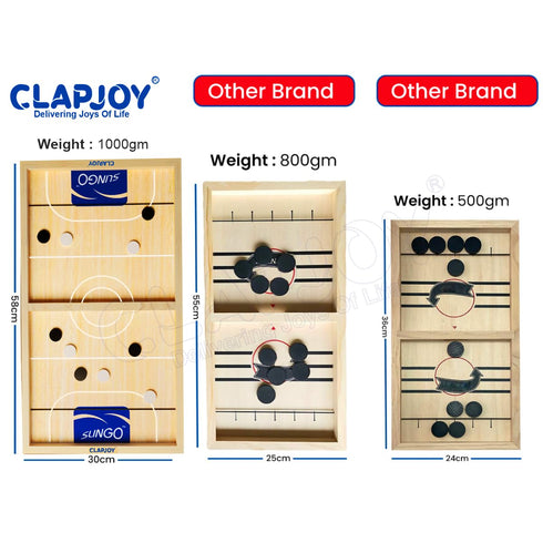 Kids Wooden String Hockey Game Sling Puck Board Hockey