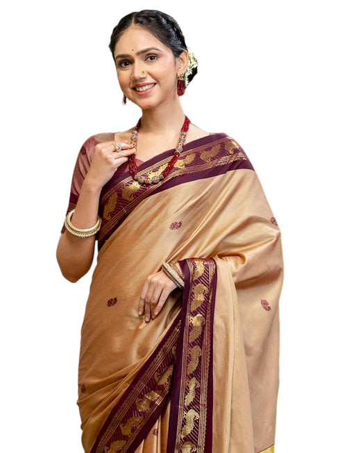 Vasthrlay Special Weaving Unstitched Light Green Saree