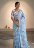 Vasthrlay Checks Floral Tassel Lightweight