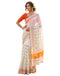 Vasthrlay Womens Printed Unstitched Peach Saree