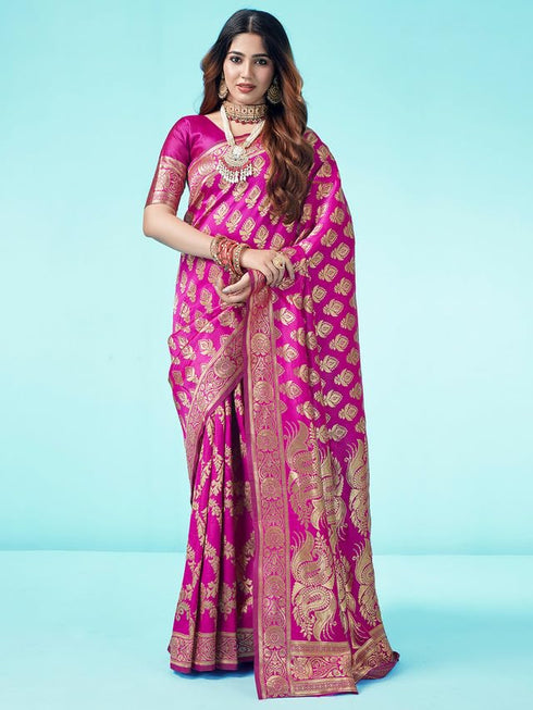Vasthrlay Banarasi Jacquard Unstitched 3409s112n Turmeric