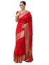 Vasthrlay Womens Organza Unstitched Red Saree