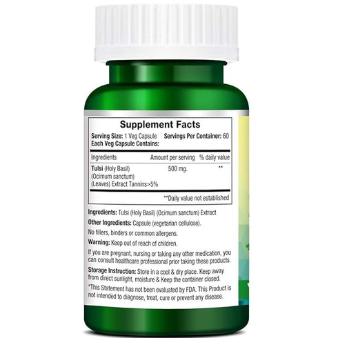 Morpheme Tulsi-Holybasil Capsule bottle of 60 capsules