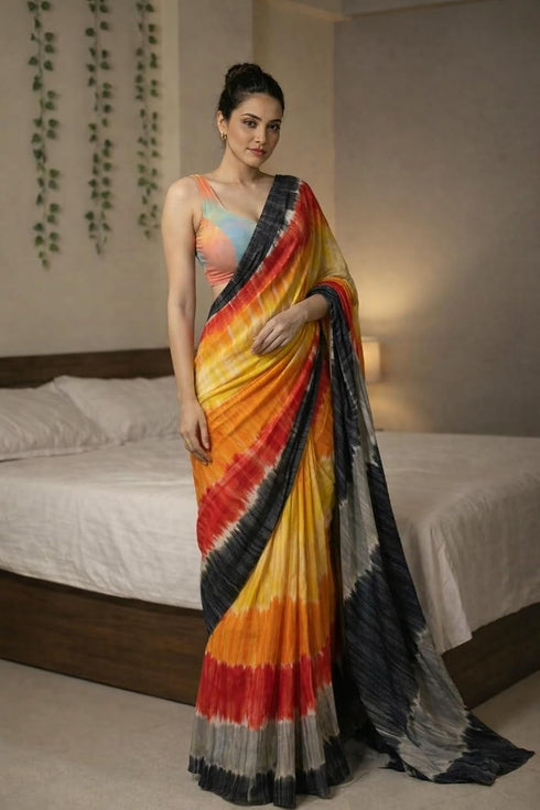 Vasthrlay Multicolor Tie Dye Premium Unstitched