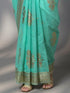 Vasthrlay Turquoise Printed Unstitched Ai Ethnic Wear