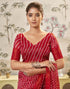 Vasthrlay Geometric Printed Unstitched Red Saree